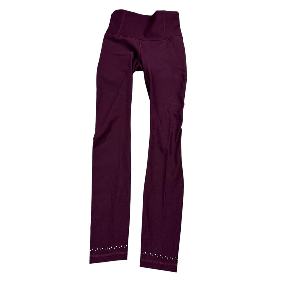 LULULEMON Zoned in Burgundy Cut Out Leggings Women's Size 4 Workout Gym